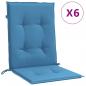 Preview: Niedriglehner-Auflagen 6 Stk. Melange Blau 100x50x4 cm Stoff