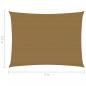 Preview: Sonnensegel 160 g/m² Taupe 3,5x5 m HDPE