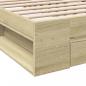 Preview: Bettgestell mit Schublade Sonoma-Eiche 75x190 cm Holzwerkstoff