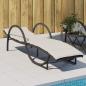 Preview: ARDEBO.de - Sonnenliege mit Auflage Schwarz 60x199x42 cm Poly Rattan