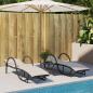 Preview: Sonnenliegen 2 Stk. mit Tisch Schwarz Poly Rattan