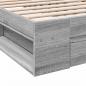 Preview: Bettgestell mit Schublade Grau Sonoma 90x190 cm Holzwerkstoff