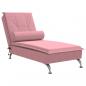 Preview: Massage-Chaiselongue mit Nackenrolle Rosa Samt