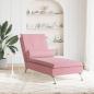 Preview: Massage-Chaiselongue mit Nackenrolle Rosa Samt