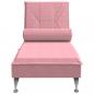 Preview: Massage-Chaiselongue mit Nackenrolle Rosa Samt