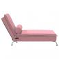 Preview: Massage-Chaiselongue mit Nackenrolle Rosa Samt