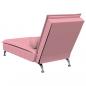 Preview: Massage-Chaiselongue mit Nackenrolle Rosa Samt