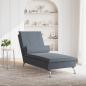 Preview: Massage-Chaiselongue mit Nackenrolle Dunkelgrau Samt