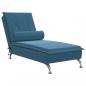 Preview: Massage-Chaiselongue mit Nackenrolle Blau Samt