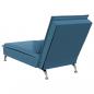 Preview: Massage-Chaiselongue mit Nackenrolle Blau Samt