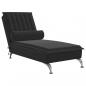 Preview: ARDEBO.de - Massage-Chaiselongue mit Nackenrolle Schwarz Samt