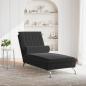 Preview: Massage-Chaiselongue mit Nackenrolle Schwarz Samt