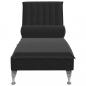 Preview: Massage-Chaiselongue mit Nackenrolle Schwarz Samt