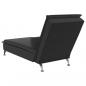 Preview: Massage-Chaiselongue mit Nackenrolle Schwarz Samt