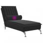 Preview: Massage-Chaiselongue mit Nackenrolle Schwarz Samt