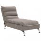 Preview: Massage-Chaiselongue mit Kissen Taupe Stoff