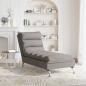 Preview: Massage-Chaiselongue mit Kissen Taupe Stoff