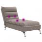 Preview: Massage-Chaiselongue mit Kissen Taupe Stoff