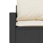 Preview: Gartensofa mit Kissen 3-Sitzer Schwarz Poly Rattan