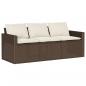 Preview: Gartensofa mit Kissen 3-Sitzer Braun Poly Rattan