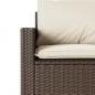 Preview: Gartensofa mit Kissen 3-Sitzer Braun Poly Rattan