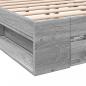 Preview: Bettgestell mit Schubladen Grau Sonoma 135x190 cm Holzwerkstoff