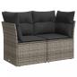 Preview: 11-tlg. Garten-Sofagarnitur mit Kissen Grau Poly Rattan