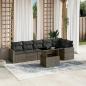 Preview: ARDEBO.de - 7-tlg. Garten-Sofagarnitur mit Kissen Grau Poly Rattan