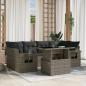 Preview: ARDEBO.de - 7-tlg. Garten-Sofagarnitur mit Kissen Grau Poly Rattan