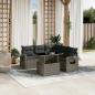 Preview: ARDEBO.de - 6-tlg. Garten-Sofagarnitur mit Kissen Grau Poly Rattan