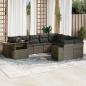 Preview: ARDEBO.de - 10-tlg. Garten-Sofagarnitur mit Kissen Grau Poly Rattan