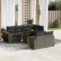 Preview: ARDEBO.de - 11-tlg. Garten-Sofagarnitur mit Kissen Grau Poly Rattan