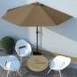 Preview: ARDEBO.de - Balkon-Sonnenschirm mit Alu-Mast Taupe 300x155 cm Halbrund