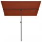 Preview: Sonnenschirm mit Aluminium-Mast 2x1,5 m Terracotta-Rot 