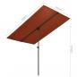 Preview: Sonnenschirm mit Aluminium-Mast 2x1,5 m Terracotta-Rot 