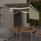 Preview: ARDEBO.de - Markise Manuell Einziehbar mit Rollo & LED 5x3 m Creme