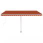 Preview: Markise Manuell Einziehbar mit LED 450x350 cm Orange Braun