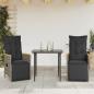 Preview: Gartensessel mit Kissen 2 Stk. Verstellbar Grau Poly Rattan