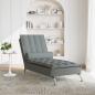 Preview: Massage-Chaiselongue mit Nackenrolle Dunkelgrau Stoff