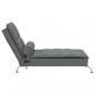 Preview: Massage-Chaiselongue mit Nackenrolle Dunkelgrau Stoff