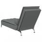 Preview: Massage-Chaiselongue mit Nackenrolle Dunkelgrau Stoff