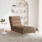 Preview: Massage-Chaiselongue mit Kissen Braun Stoff