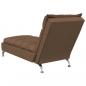 Preview: Massage-Chaiselongue mit Kissen Braun Stoff