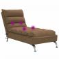 Preview: Massage-Chaiselongue mit Kissen Braun Stoff