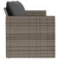 Preview: Gartensofa mit Kissen 3-Sitzer Grau Poly Rattan