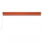 Preview: Markise Manuell Einziehbar mit LED 600x350 cm Orange und Braun