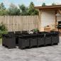 Preview: ARDEBO.de - 15-tlg. Garten-Essgruppe mit Kissen Schwarz Poly Rattan