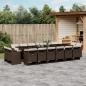 Preview: ARDEBO.de - 17-tlg. Garten-Essgruppe mit Kissen Braun Poly Rattan