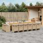 Preview: ARDEBO.de - 17-tlg. Garten-Essgruppe mit Kissen Beige Poly Rattan