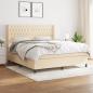 Preview: ARDEBO.de - Boxspringbett mit Matratze Creme 180x200 cm Stoff